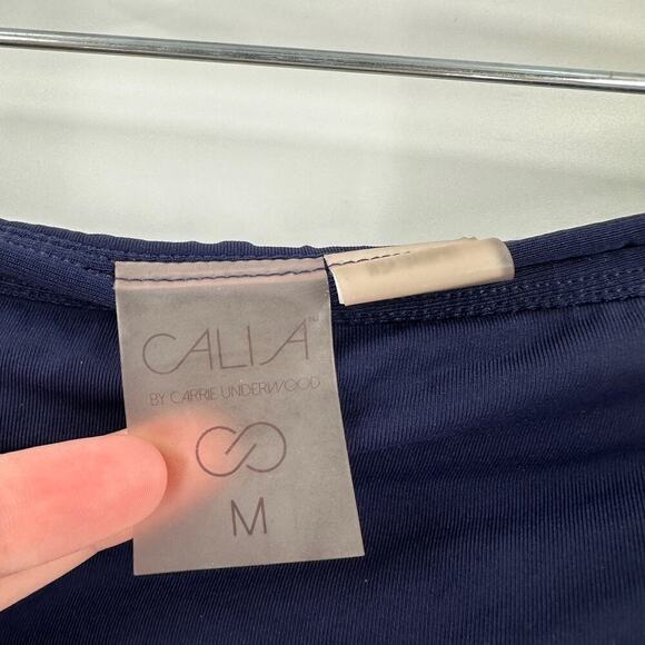 CALIA Blue Printed Full Coverage Overlap Classic Bikini Swim Bottom Size Medium - Picture 8 of 11